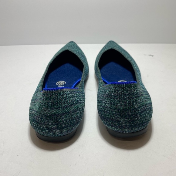 Rothy's Aqua Heather The Point Flats Blue-Green Recycled Textile Size 7 - Picture 9 of 15
